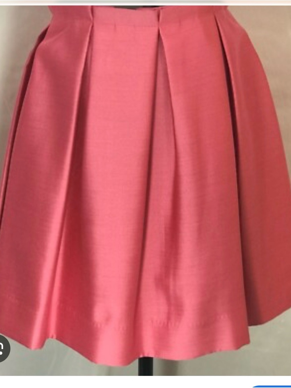 Vintage MILLY Women's Pleated Coral Pink Skirt
